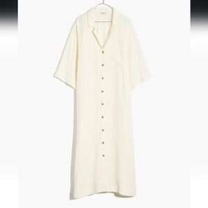 Madewell Light-Spun Cover Up Maxi Shirt Dress In Lighthouse S